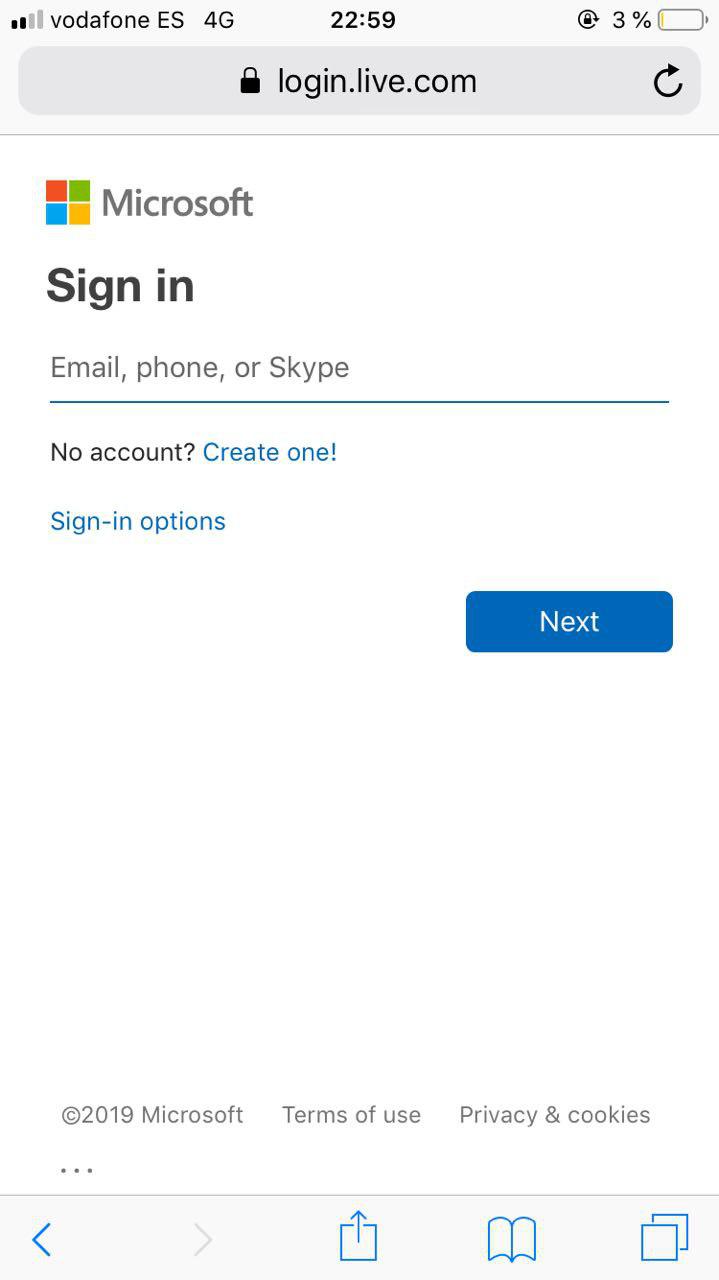inicio de sesion hotmail