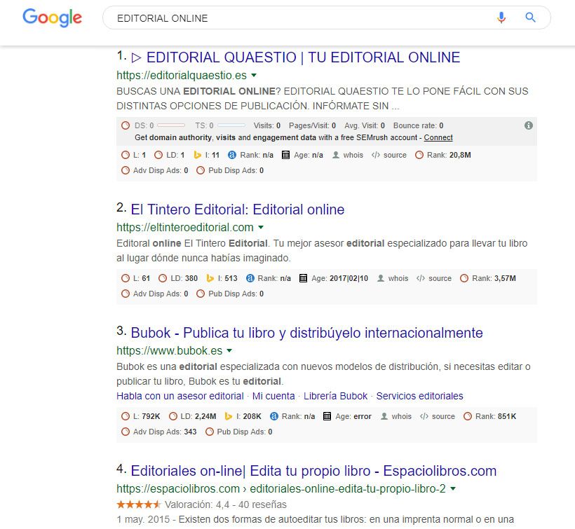 SEO ORGANICO RESULTADOS