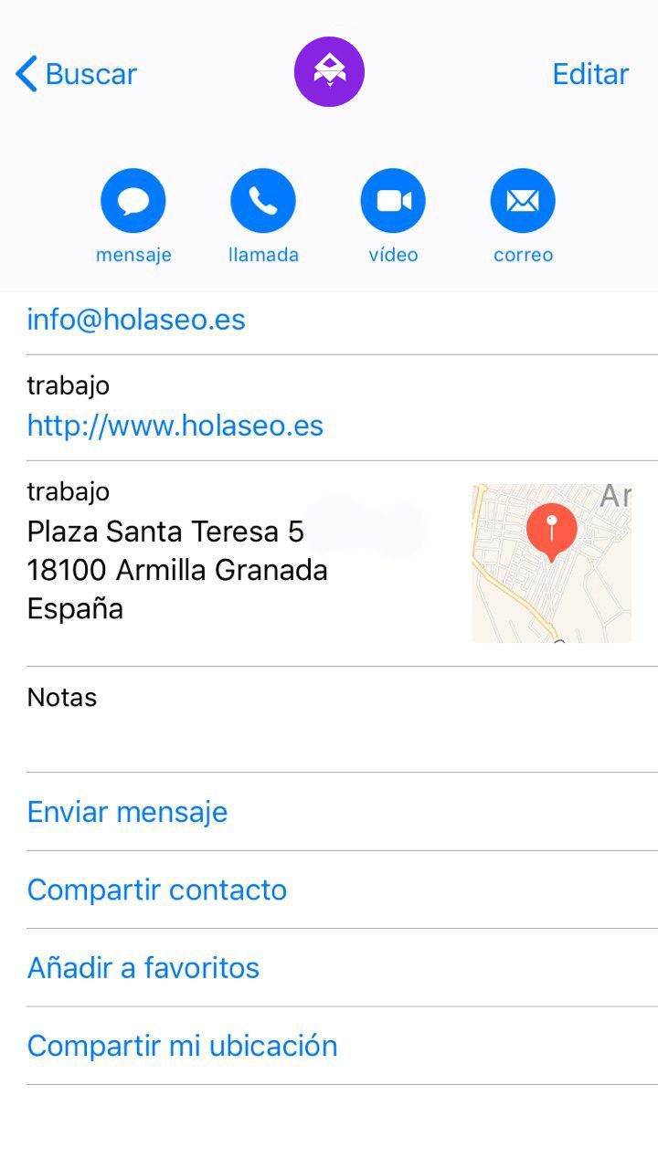tarjeta de visita virtual vCard