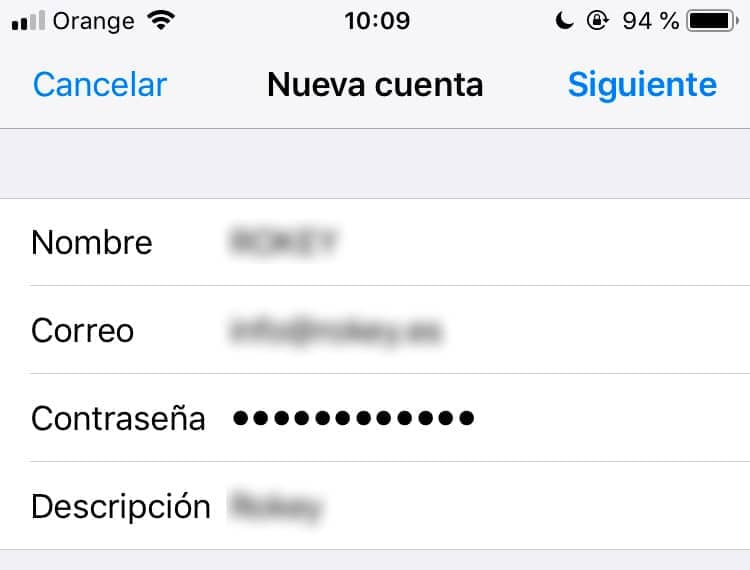 email con tu dominio iphone